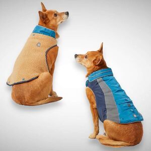 Arcadia Trail 3-in-1‎ Reflective Sherpa Lined Dog Blue Raincoat Jacket Sz 2XL